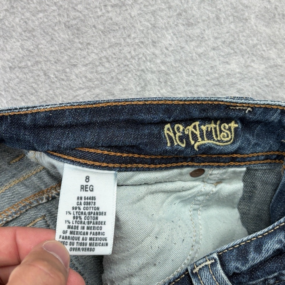Vintage American Eagle Jeans Womens 8 Blue Artist Bootcut Low Rise Stretch Y2K - Picture 5 of 9